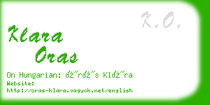 klara oras business card